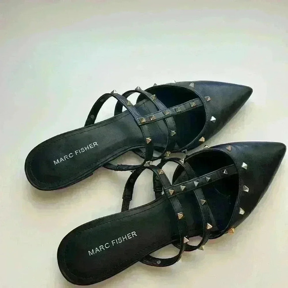 Marc fisher studded flats sandals slides - Picture 9 of 13